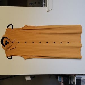Ribbed button front dress
